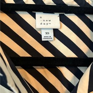 A New Day Navy and White Striped Top